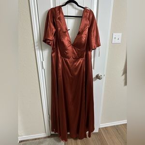 David’s Bridal cinnamon bridesmaid dress